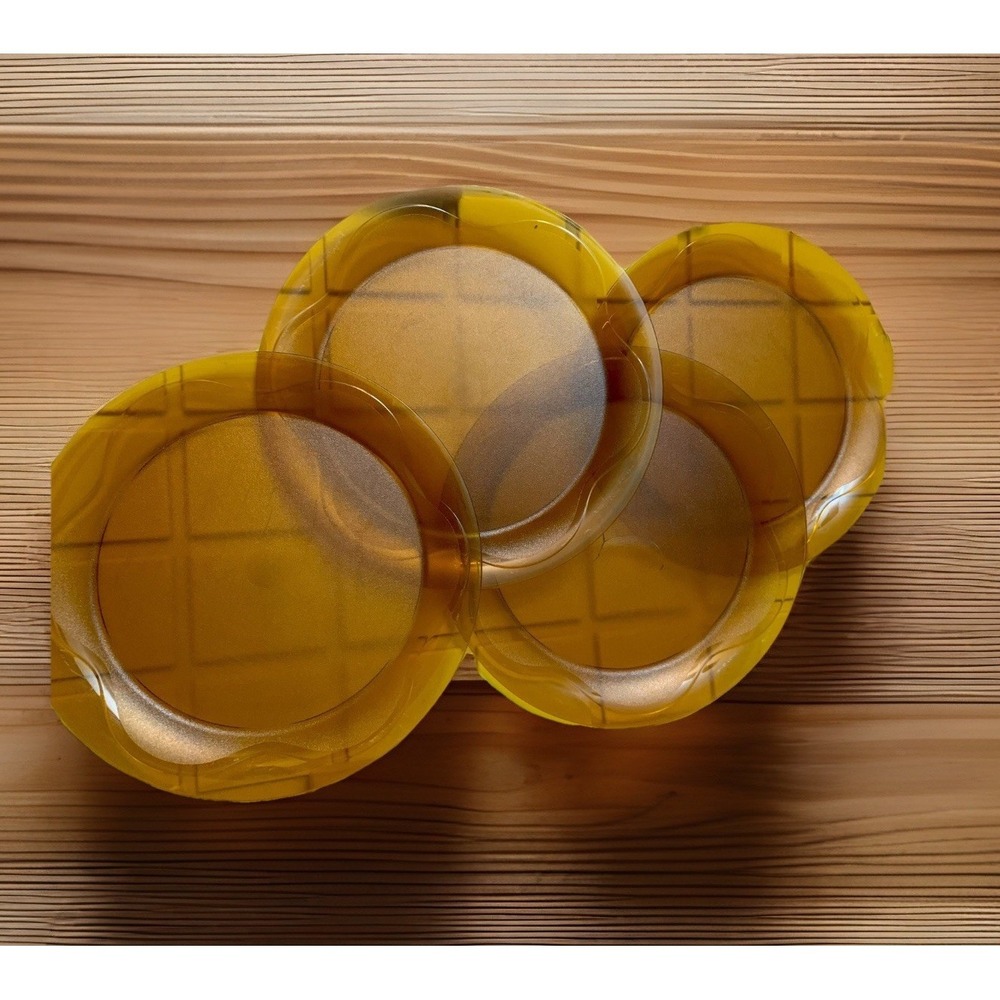 4 Tupperware Orange Amber Charger Dinner Plates Set/4   11" Diameter